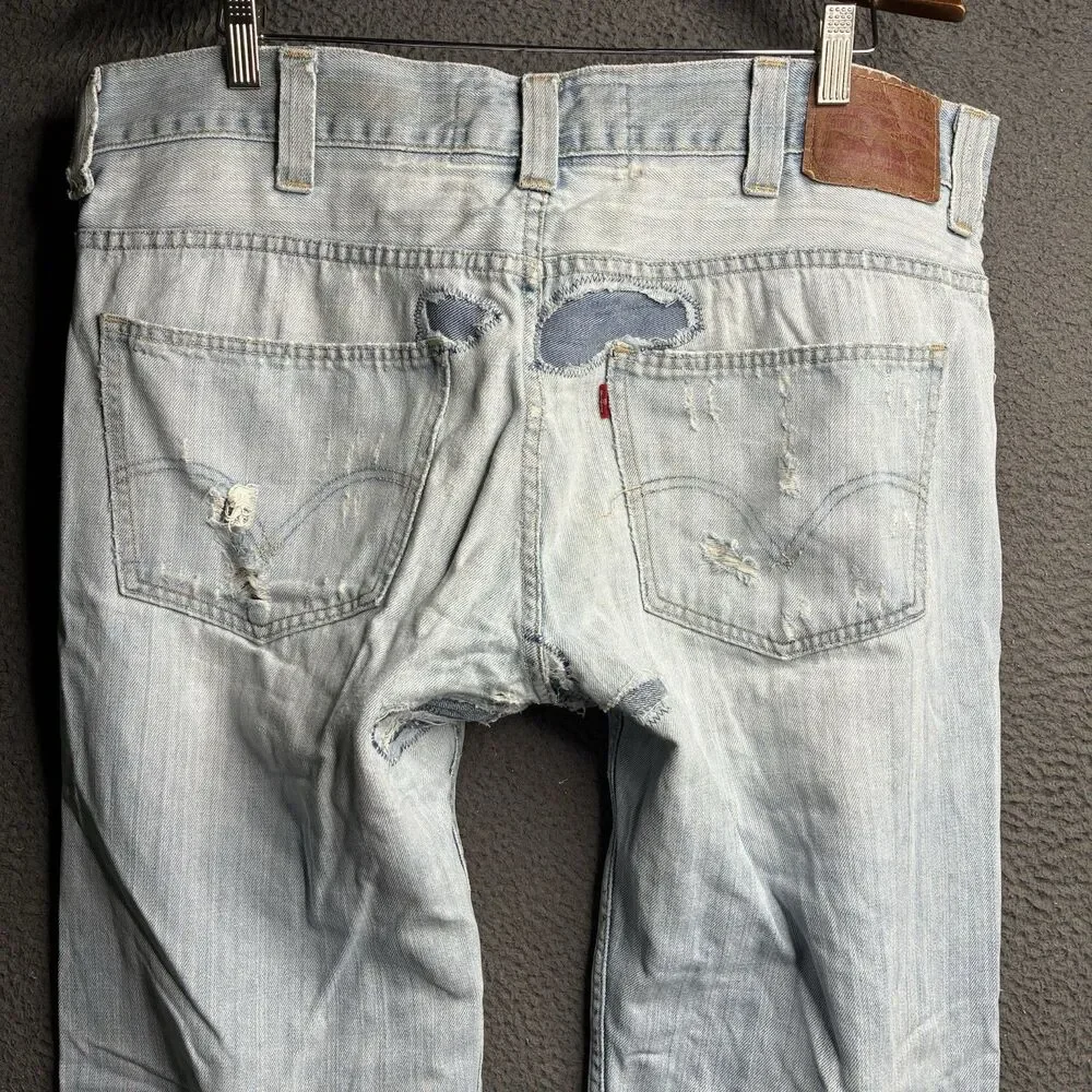 VINTAGE Levi's 549 Men Jeans 38X30 Denim Low Loose Baggy Skater Y2K Thrashed